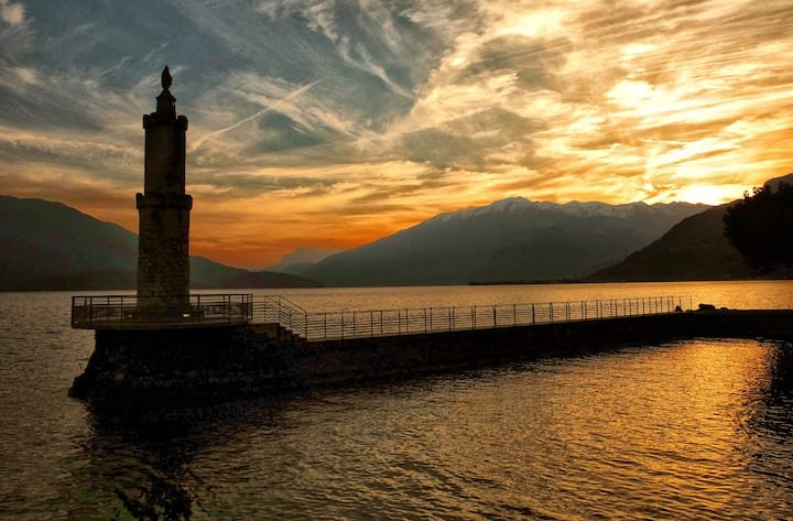 Terraço incrível no Lago de Como
