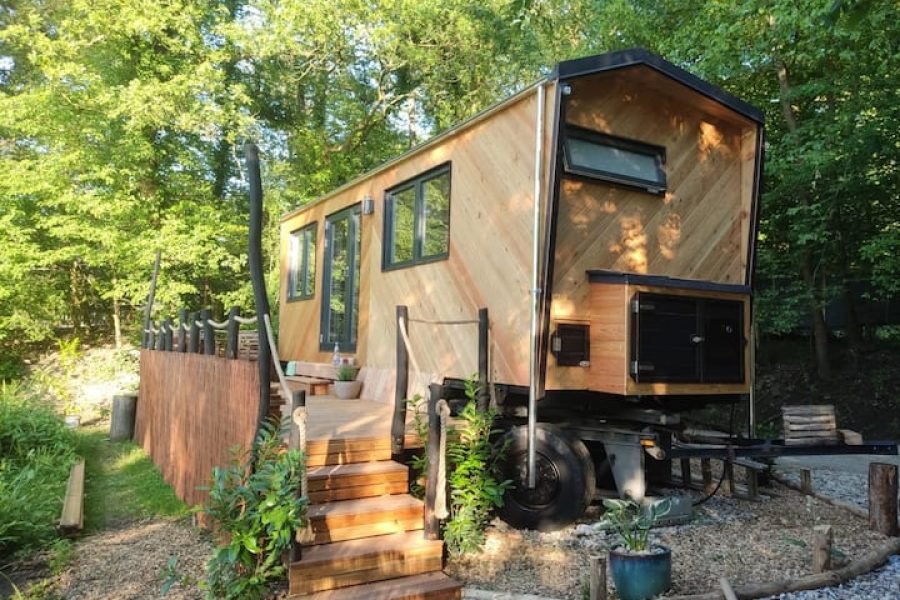 Microcasa Premium, na beira do lago com sauna